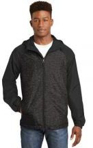 Sport-Tek® Heather Colorblock Raglan Hooded Wind Jacket